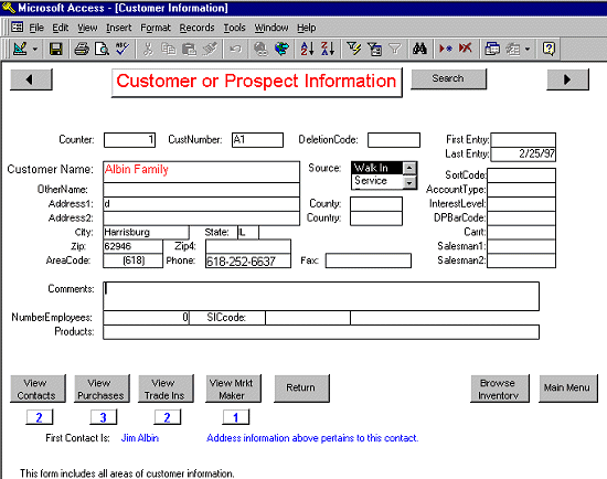 Car Dealership - Customer Information (32819 bytes)